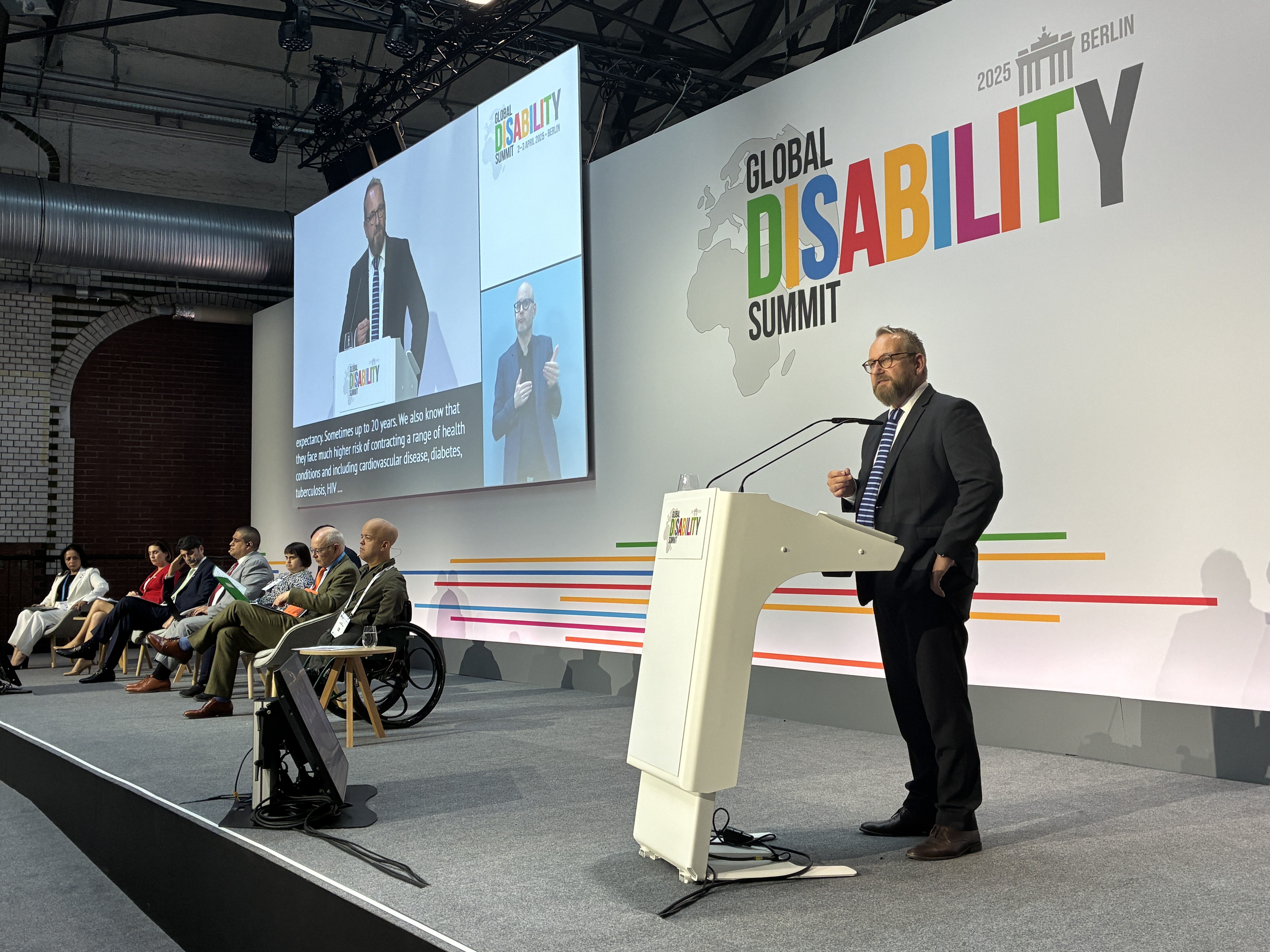 Darryl Barrett, Technical lead of the WHO Disability programme, during the Global Disability Summit
