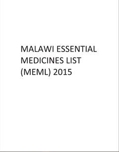 Malawi: Essential Medicines List (MEML) 2015 (English)