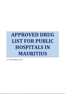 Mauritius: Approved Drug List for Public Hospitals 2022 (English)