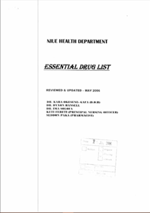 Niue: Essential Drug List 2006 (English)