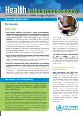 Health in the green economy: Health care facilities