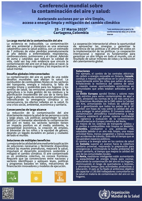 Nota de concepto: Conferencia mundial sobrela contaminación del aire y salud