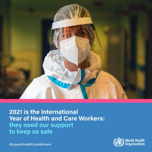 Year of Health and Care Workers 2021 campaign social media card.