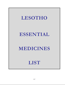 Lesotho: Essential Medicines List 2005 (English)