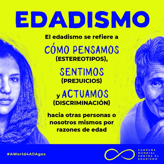 El edadismo se refiere a cómo pensamos, sentimos y actuamos hacia otras personas o nosotros mismos por razones de edad