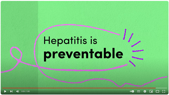 Screencaption of animation for World Hepatitis Day 2024