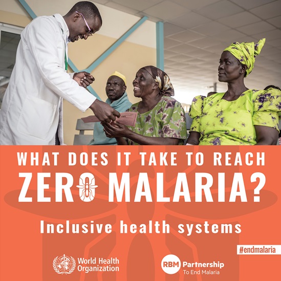 Social media tile on health systems for world malaria day 2021