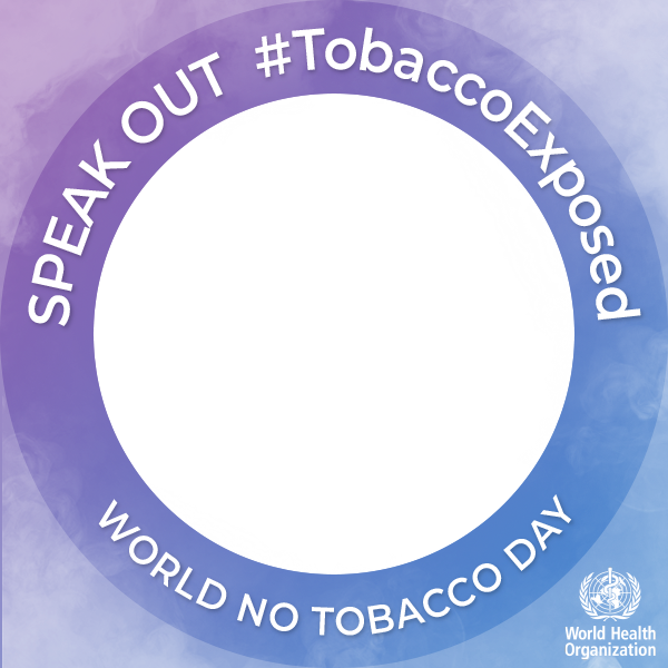 Blue profile picture frame: Speak out #TobaccoExposed