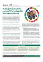 Image of the WHO-UNICEF-Lancet Commission policy brief "Putting children at the centre of the Sustainable Development Goals".
