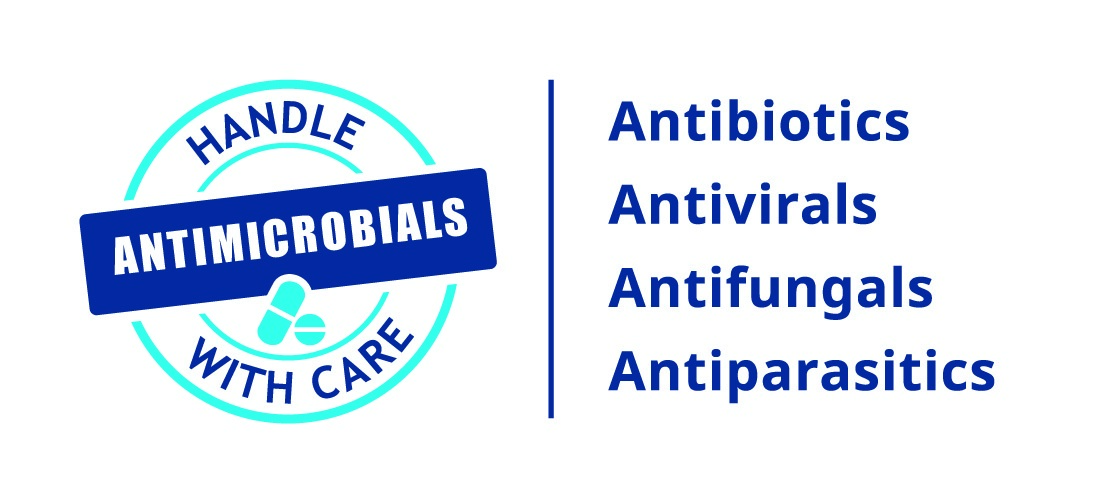 Antimicrobials HWC stamp EN Visual stamp "Handle Antimicrobials with Care"