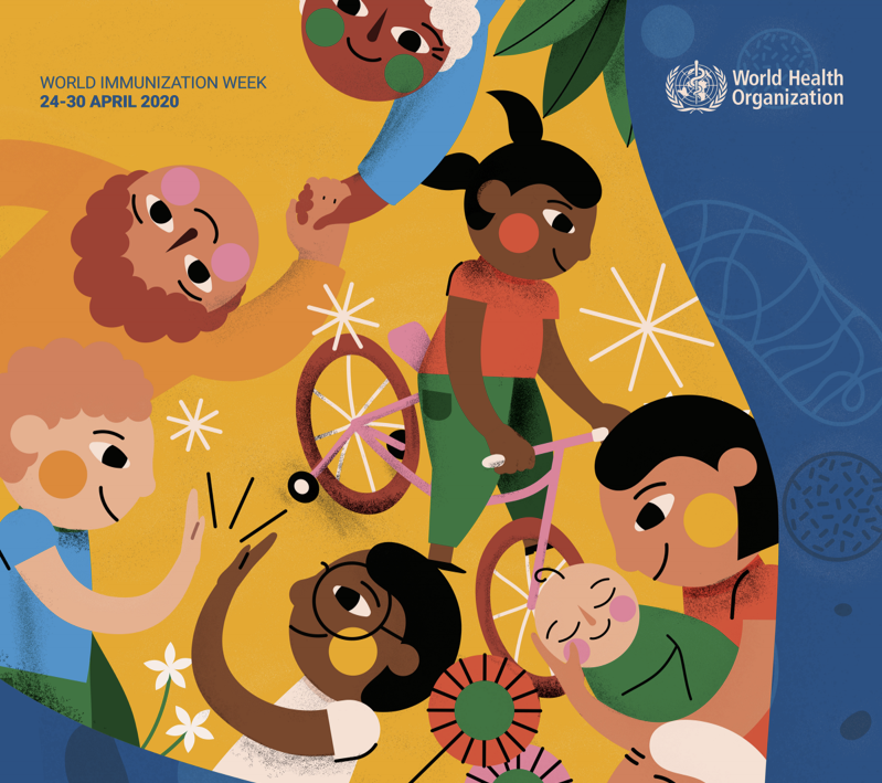 Illustration for #VaccinesWork for All campaign: happy people