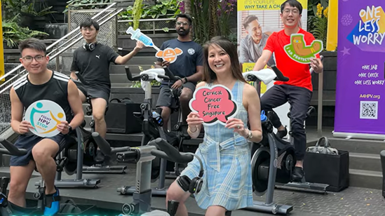 A group of people in a cervical cancer event in Singapore