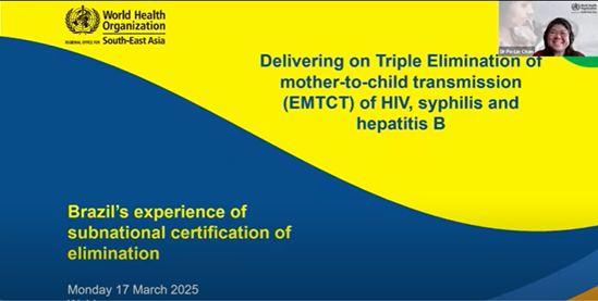 cover image of webinar on delivering on Triple Elimination of Mother-to-Child Transmission of HIV, Syphilis, and Hepatitis B