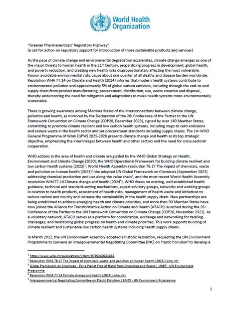 Greener Pharmaceuticals' Regulatory Highway