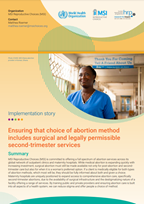 Ensuring that choice of abortion method includes surgical and legally permissible second-trimester services