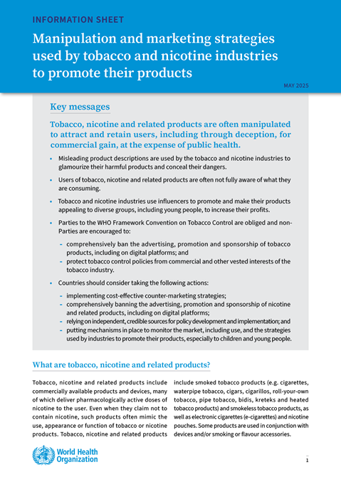 Information sheet: Manipulation and marketing strategies used by tobacco and nicotine industries to promote their products