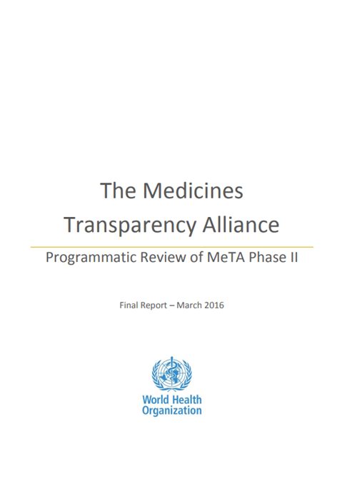 Final review of the Medicines Transparency Alliance Programme (2016): Report