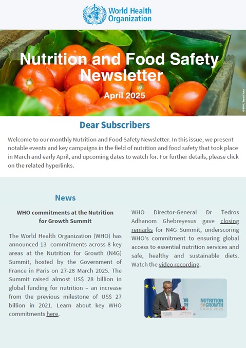 Nutrition and Food Safety News - April 2025