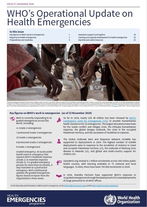 WHO's Operational Update on Health Emergencies - November 2024