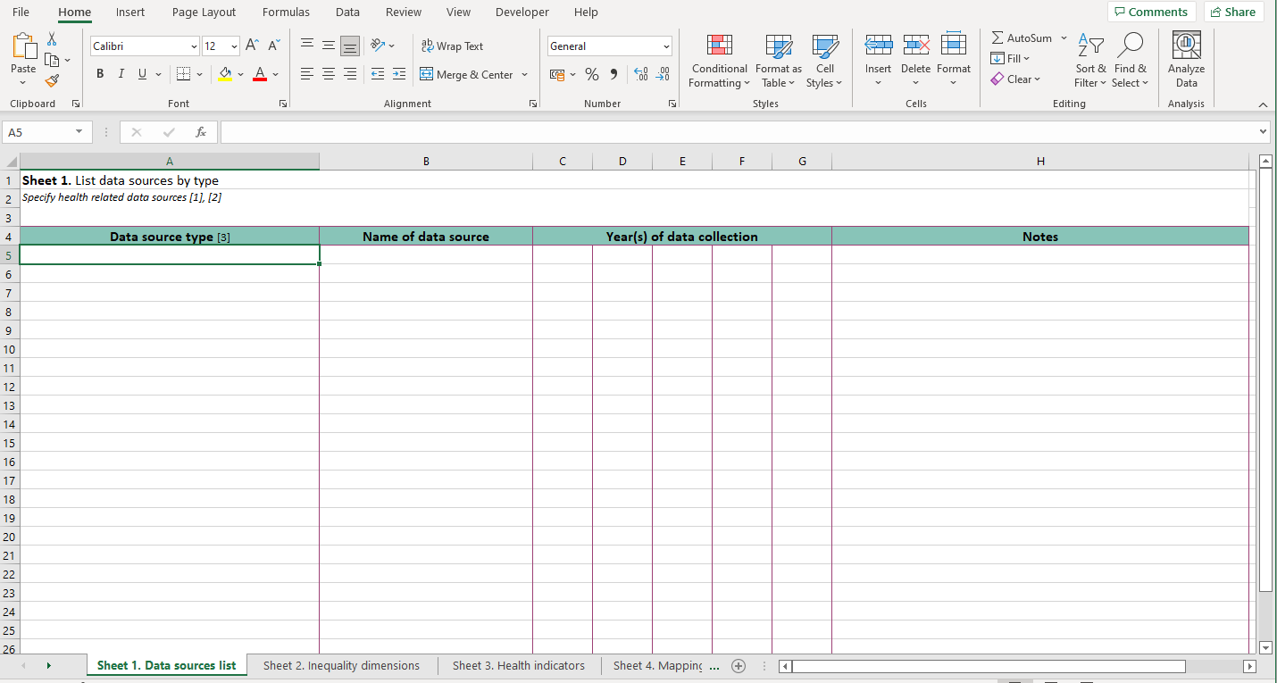 Data source mapping templates