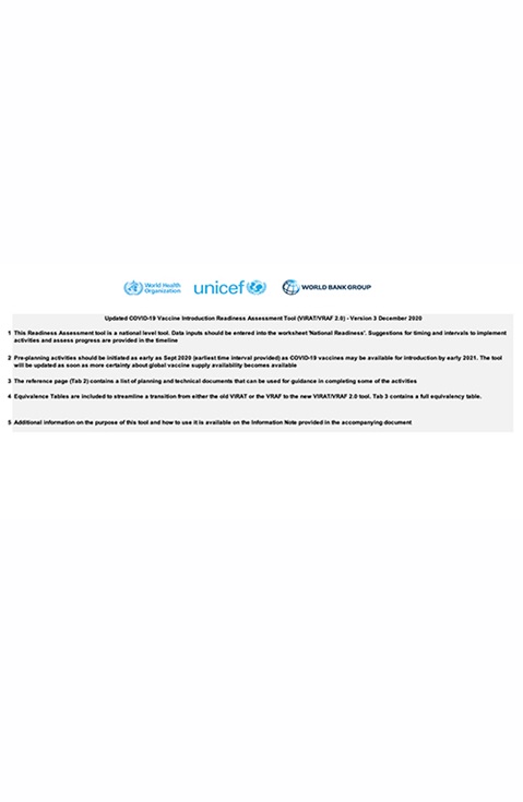 COVID-19 vaccine introduction readiness assessment tool