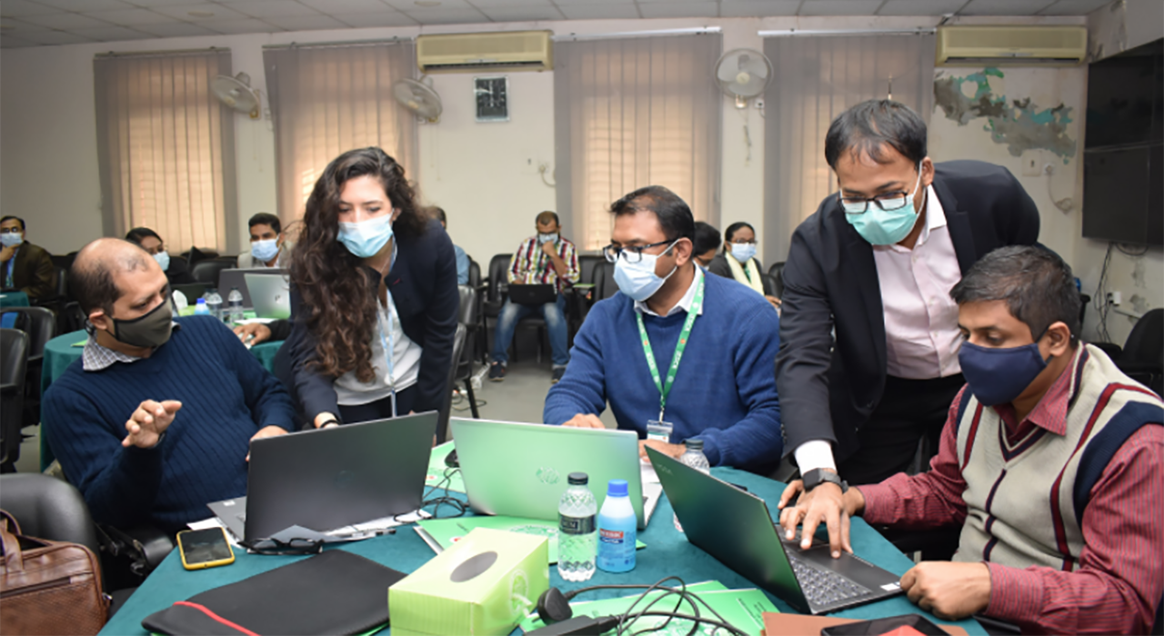 A training course at the Institute of Epidemiology, Disease Control and Research in Dhaka, Bangladesh, in June 2020.