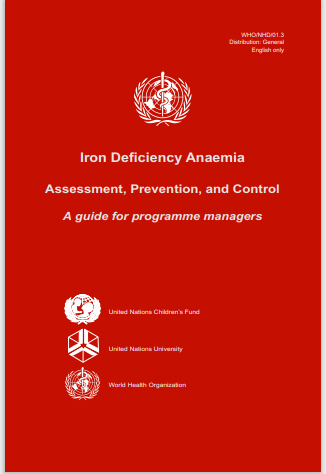Archived: Iron deficiency anaemia: assessment, prevention and control