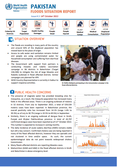 Pakistan floods situation report issue #2 - 14 October 2022