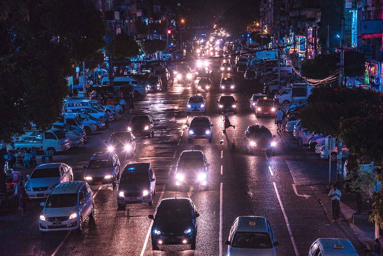 traffic at night city traffic at night