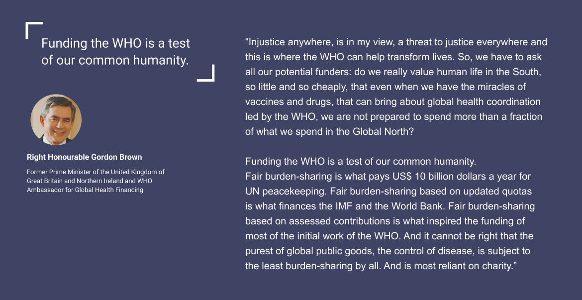 Current state of WHO’s financing Current state of WHO