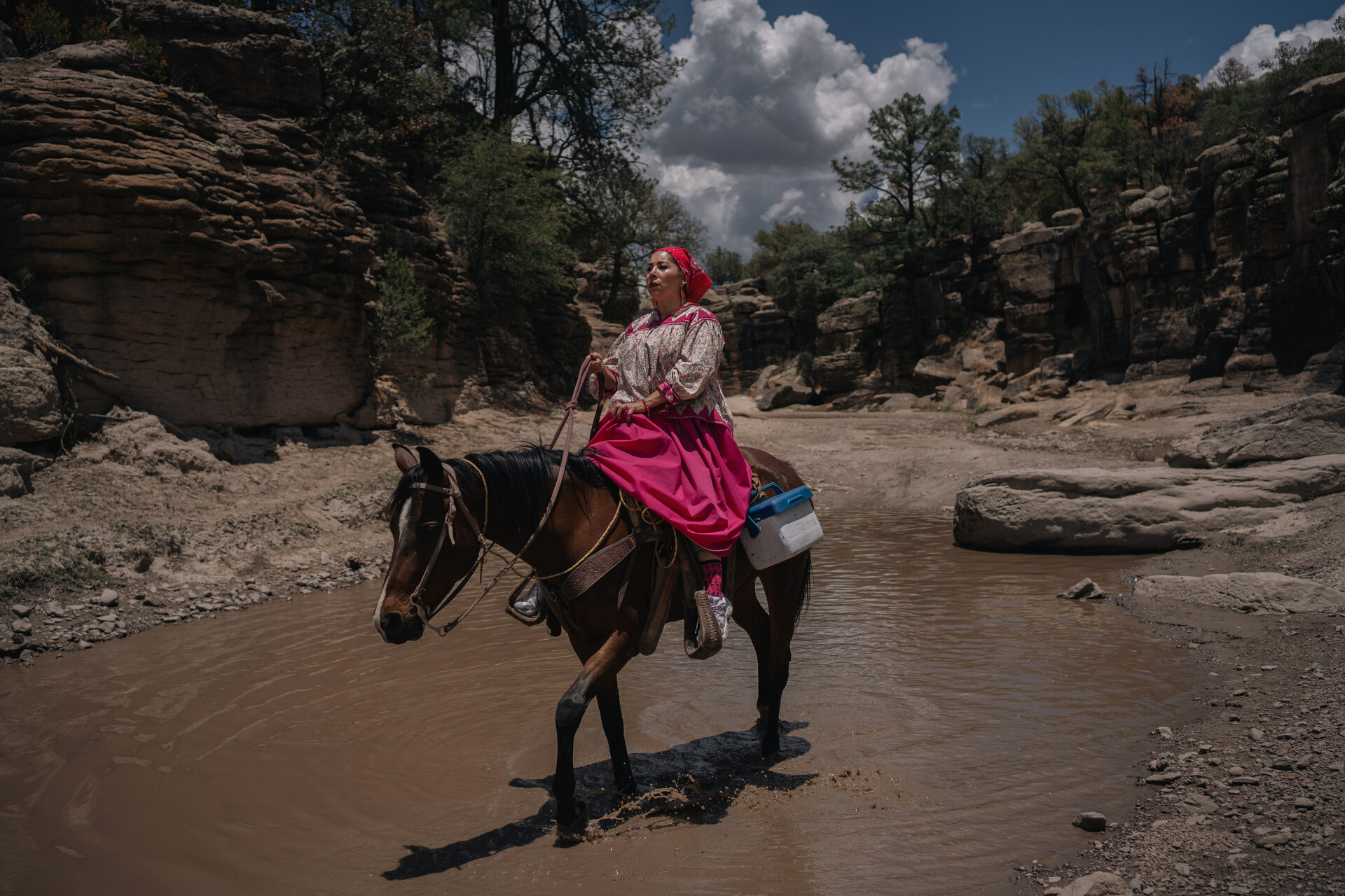 Nurse Julia on horseback travels to remote villages for vaccine delivery
