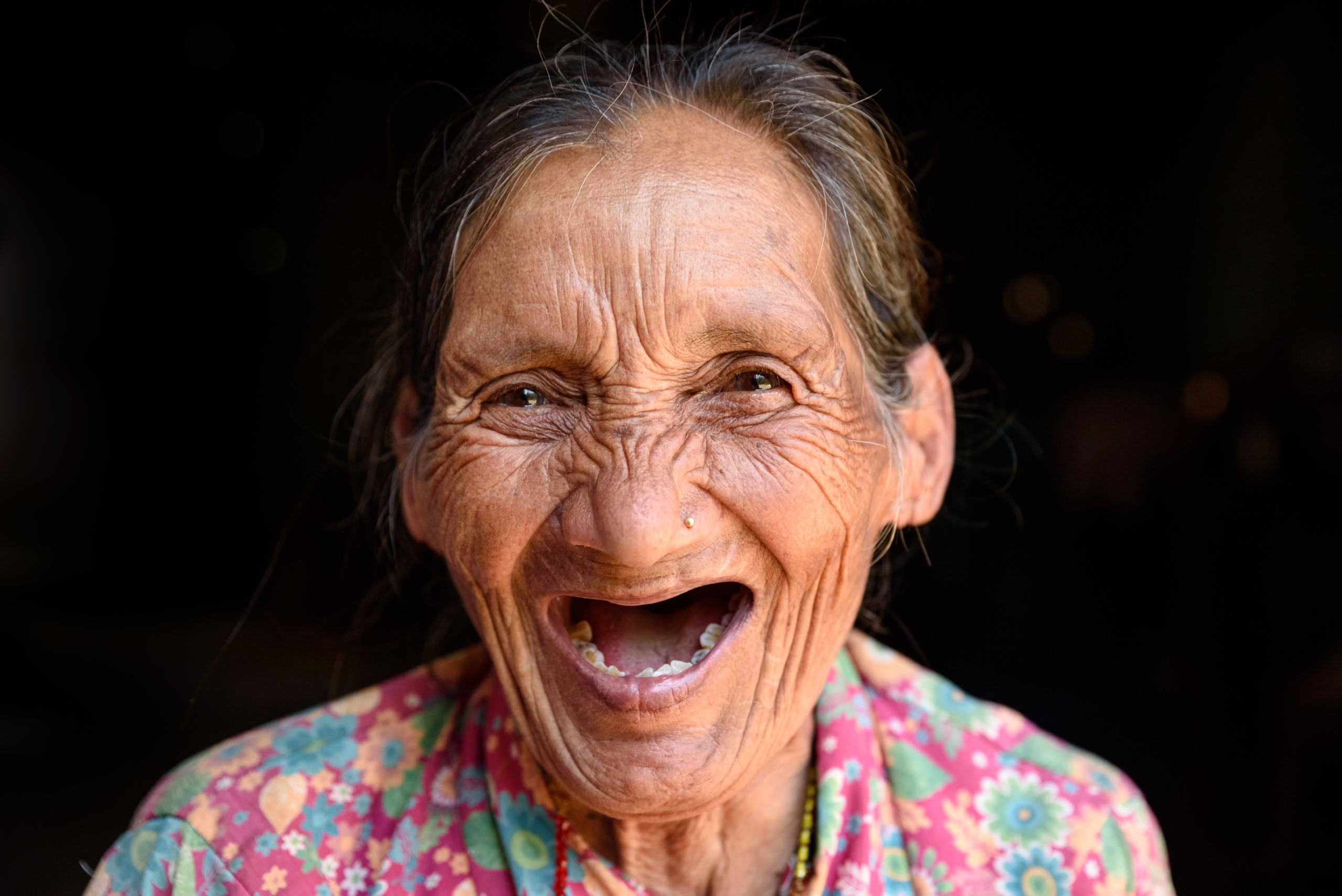 This elderly woman has had more time to spend with her granddaughters since the COVID-19 pandemic. Nepal