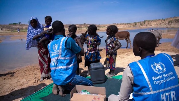 WHO mobile health teams reaching eligible children in the Nomadic settings in Borno State Nigeria.