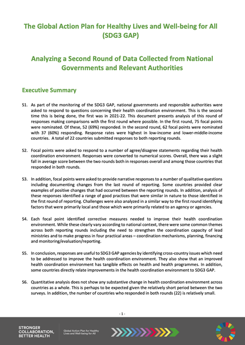 Analyzing a Second Round of Data Collected from National Governments and Relevant Authorities
