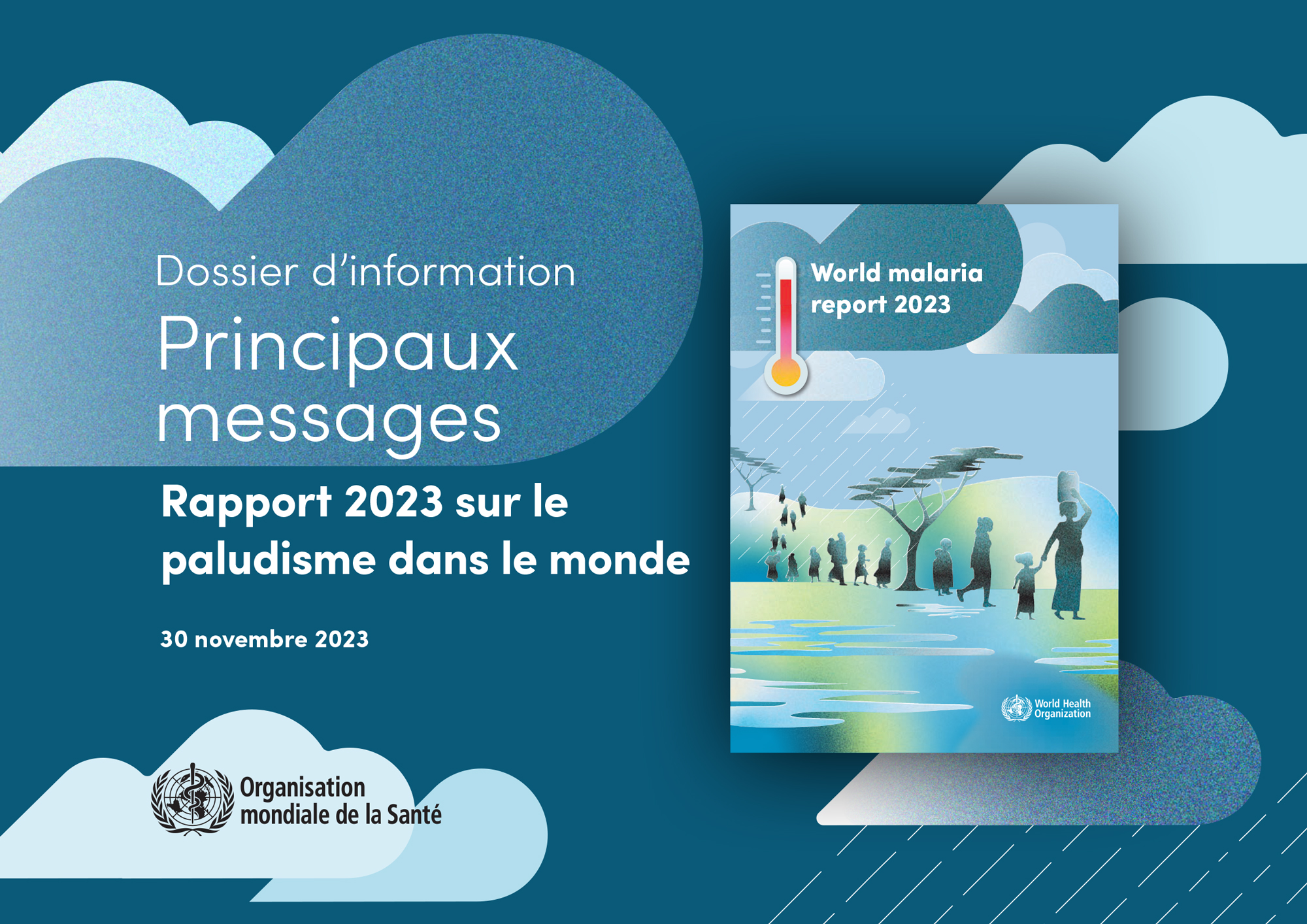 Couverture du kit d'information mondial du Rapport mondial sur le paludisme 2023