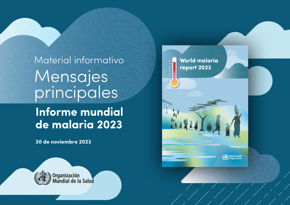 Portada del informe mundial sobre malaria 2023 material informativo