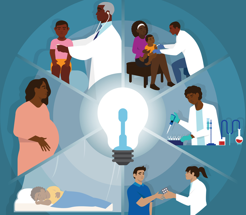 Illustration of the world malaria report 2022 cover
