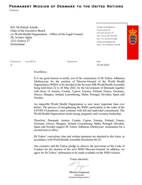 Proposals from Denmark