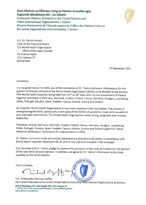 Proposals from Ireland
