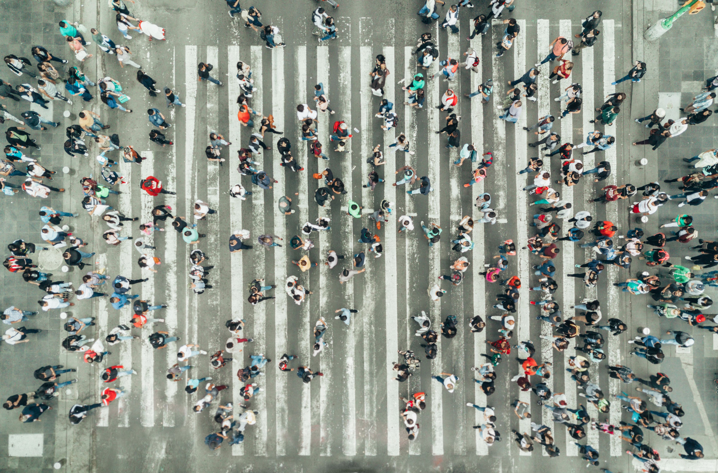 A busy pedestrian crossing