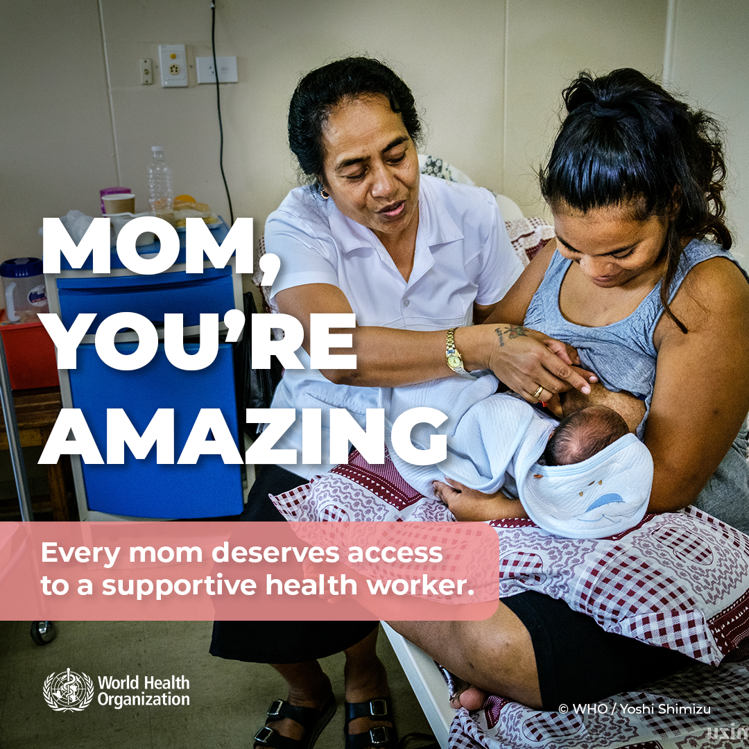 Social media tile reading: "Mom, you're amazing"