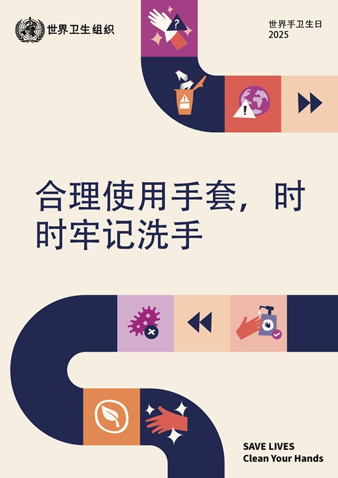 2025年世界手卫生日的主要活动海报（浅色背景版本）