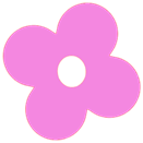 Pink four-petal flower icon.
