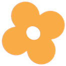 Purple four-petal flower icon.