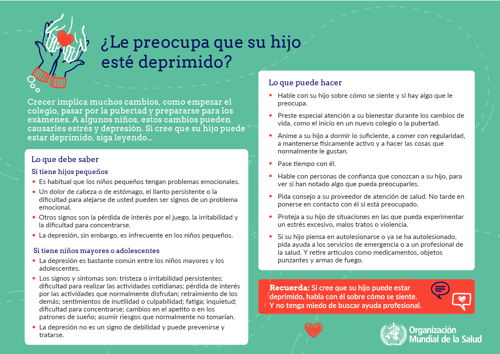 Snapshot of flyer on Worried that your child is depressed?