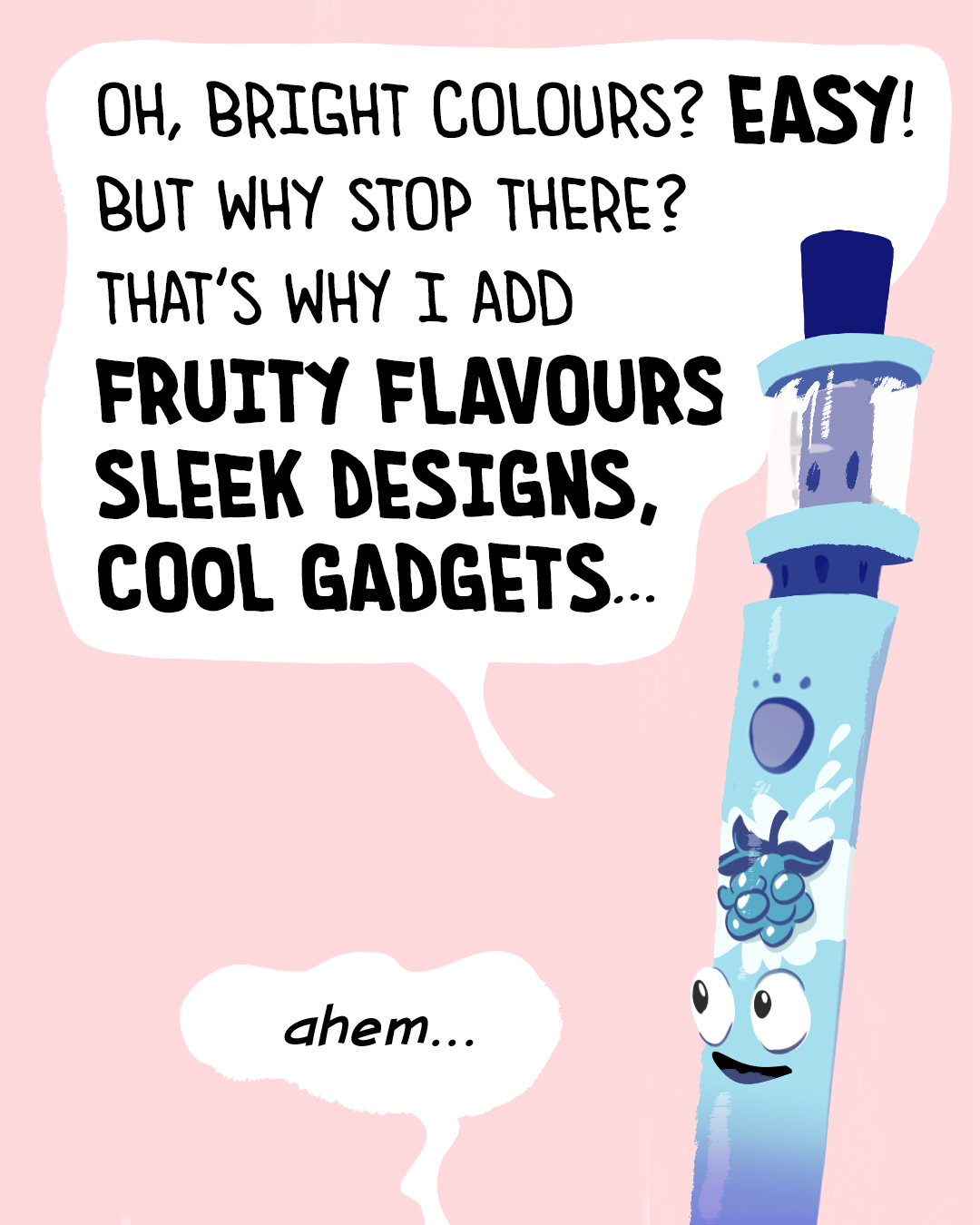 A poster with vaper talking