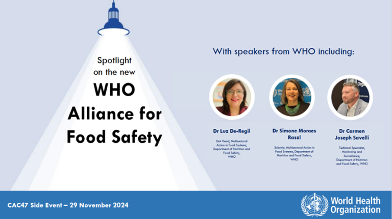 CAC47 side event on the new WHO Alliance for Food Safety presentation cover