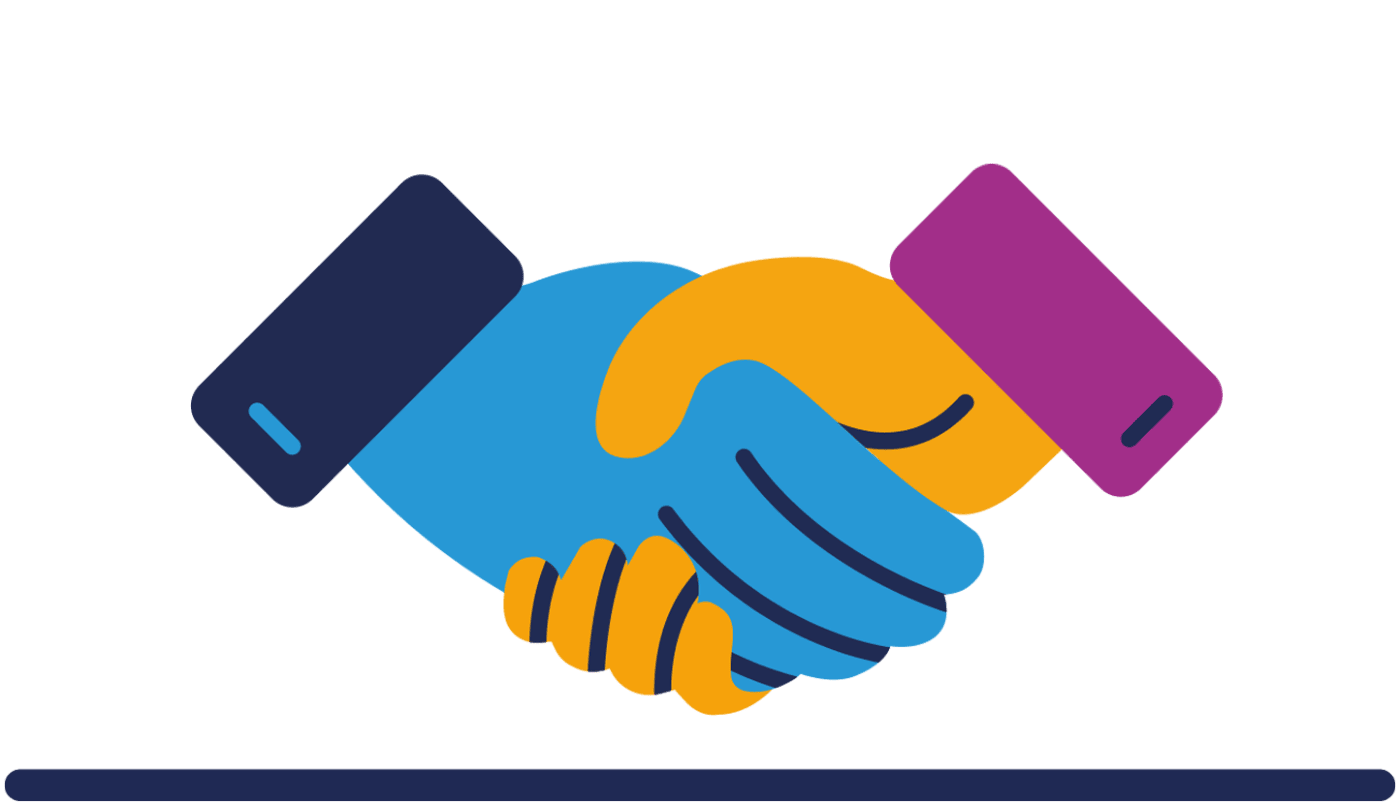 Icon illustrating a handshake.