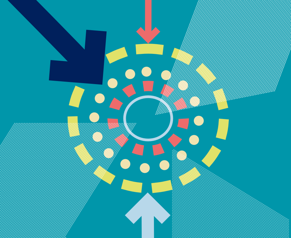 Illustration with circles and arrows