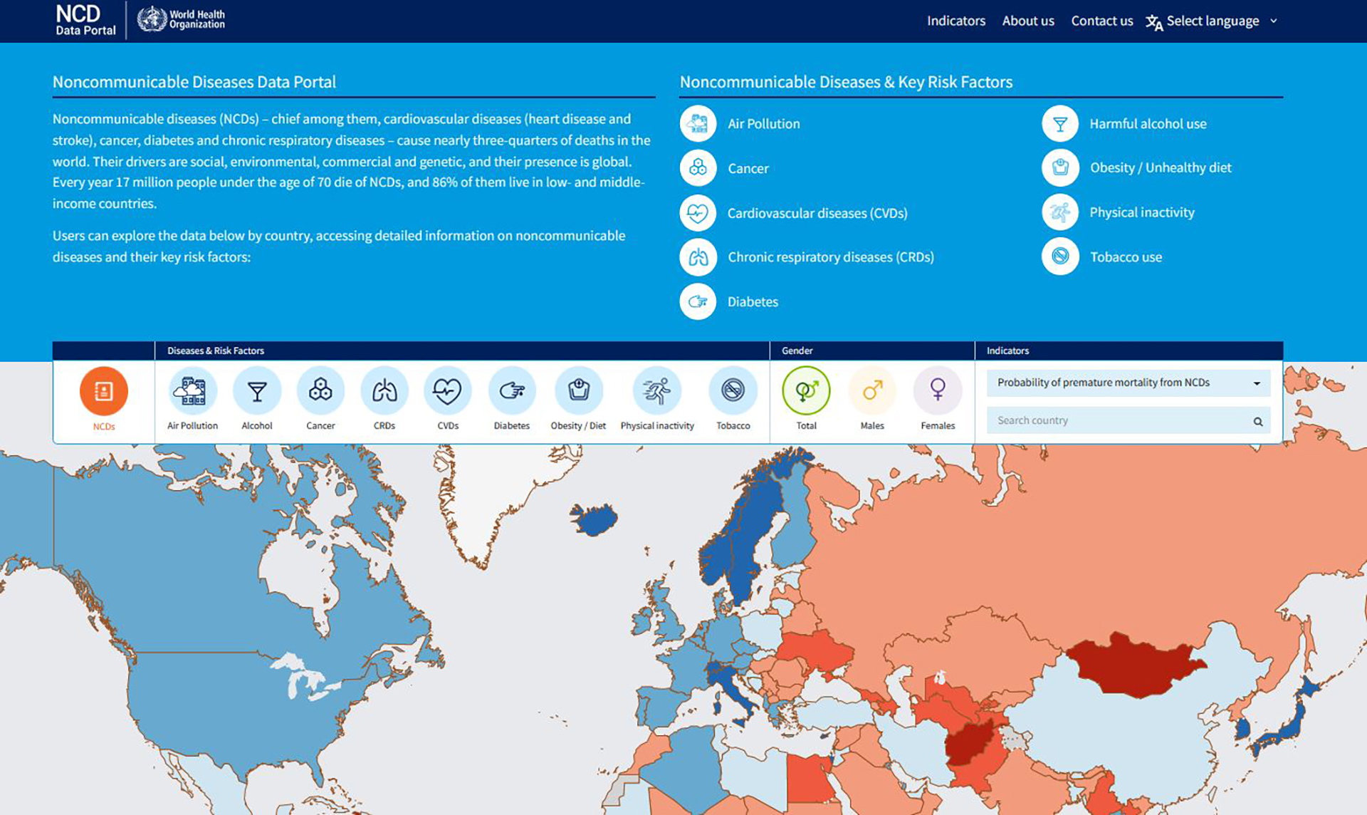 screen grab of the ncd data portal
